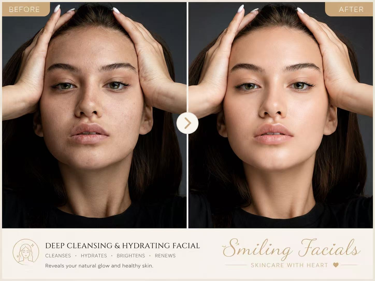 Before and after facial results
